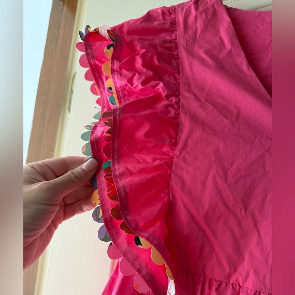 *read description* EUC Crosby Holden Pink Tiered Scallop Detail Mini Dress - Picture 3 of 6